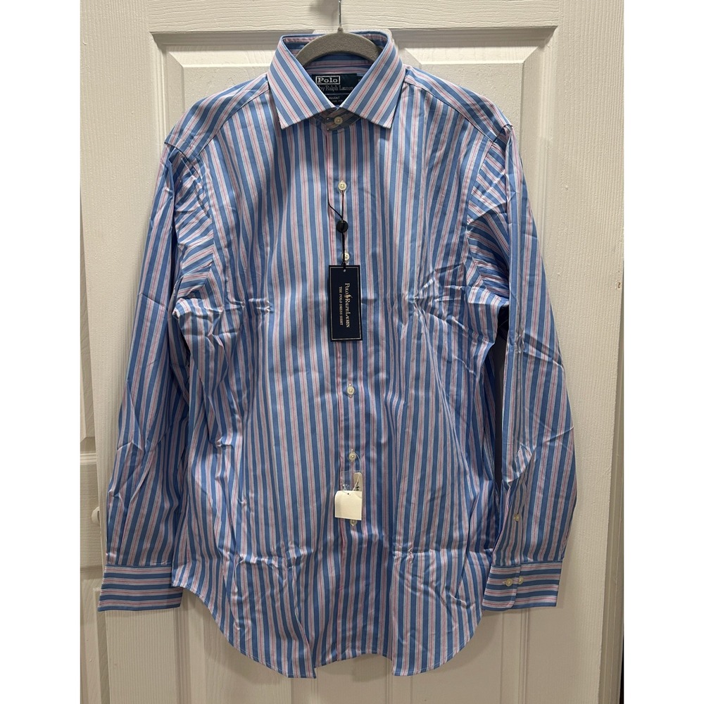 NWT Polo by Ralph Lauren Regent Classic Fit Striped Long Sleeve Shirt B, W & P